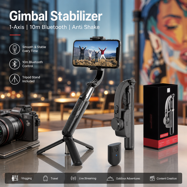 Gimbal & Selfiestang med Stativ