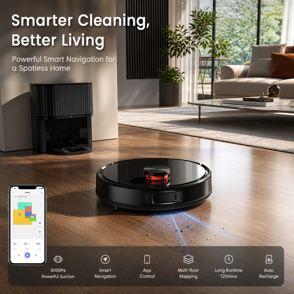 Smart Robotstøvsuger & Moppe 6000Pa