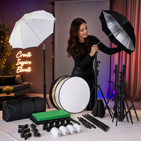 Softboks Fotostudio-sett med Bakgrunn