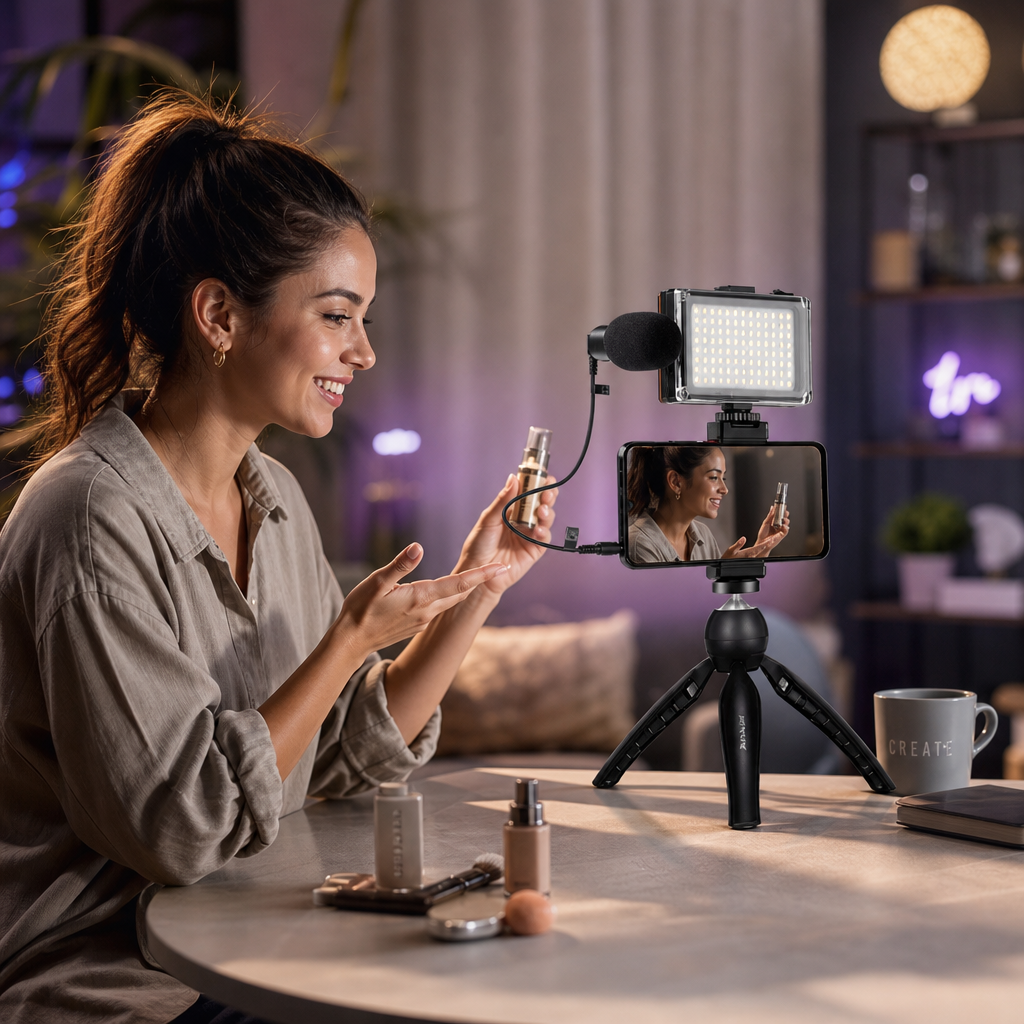 PULUZ Vlogger-sett med Mikrofon & LED
