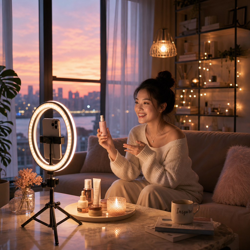 LED Selfie-ringlys med Stativ